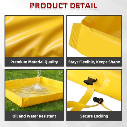 ATOLS Folding Duck Pond 4' x 4' x 6", Portable Spill Containment Tray, Berm, Dog Pool & Plastic Pond Tub for Outdoor Use (2 Pack)