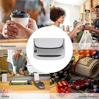 Counterfeit Bill Detector with LED Light, Multi Currency & Card Counterfeit Detector Money Checker, Counterfeit Detection for Credit Cards and ID Cards