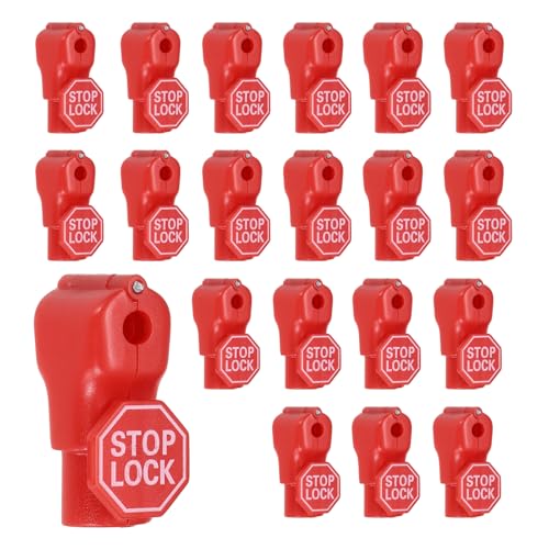 20Pcs Peg Hook Locks (5mm) PC Magnet Anti-Theft Pegboard Display Hook Locks Security Red Stop Tools, Fits Retail Shop/Shopping Center/Garage Tools, Red - color: Red, size: 5mm