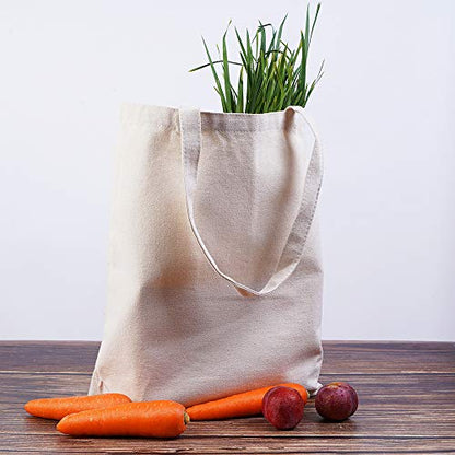 CVNDKN Canvas Tote Bags 2 Pcs Multi-Purpose Reusable Blank Bags Use For Grocery,Shopping,DIY Gift Bags - color: Off-white