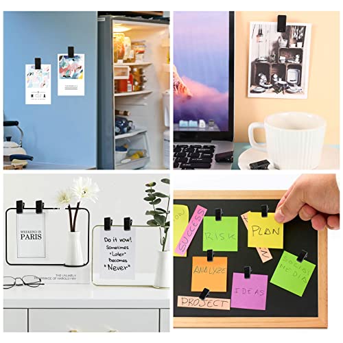 50 Pieces Self Adhesive Clips, Tapestry Sticky Spring Hangers Wall Clips for Hanging Poster Photo Office Decorations, Black - style: Black Self-adhesive