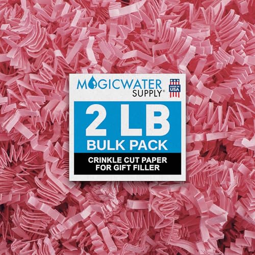 MagicWater Crinkle Cut Paper Gift Basket Filler - 2 LB - Light Pink - color: Light Pink