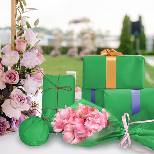 120 Sheets 14 x 20 Inch Green Tissue Paper for Gift Bag Wrapping - color: Green