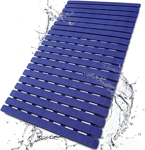 BEMISO Shower Mat Non Slip Bathtub Mat 27.5 x 15.7 Inch Bath Mat for Tub - color: Navy Blue, size: 27.5 x 15.7 inches