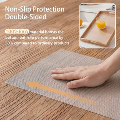 Clear Cabinet Drawer Shelf Liners: 100%EVA Dual-Sided Non-Slip 11"W x 360"L - size: 11"W x 360"L