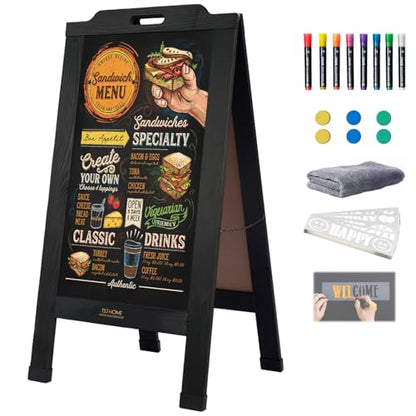 Magnetic Portable A-Frame Chalkboard Signs, 40" × 20", Black - color: A-portable-black