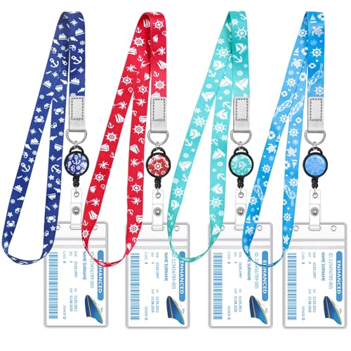 HONSIO 4 Pack Cruise Lanyard for Ship Cards, Cruise Essentials 2026 - color: Vibrant