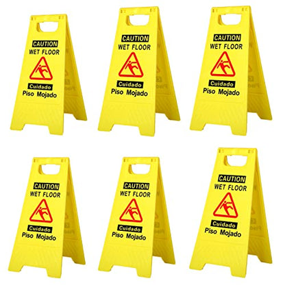 CERLMLAND wet floor signs 6 piece double-sided Widely used for business - size: 6-Pack