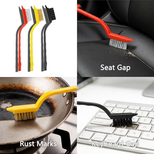 Commercial-Grade Crevice Cleaning Brush Set, Ultra-Stiff Heavy-Duty Gap Scrubber Tools for Bathroom Grout, Window Tracks & Auto Detailing, Zero Cross-Contamination,12Pcs - size: 12Pack
