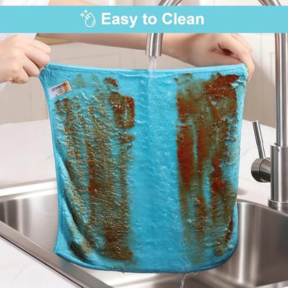 JOYMOOP Microfiber Cleaning Cloth, 18 Piece Set, Medium, Cyan - color: K