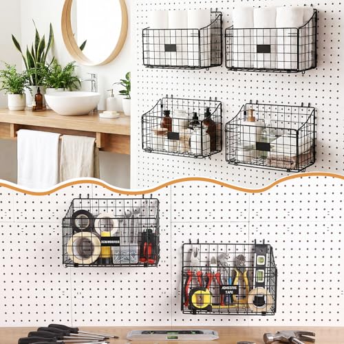 4 Pcs Peg Board Bins and Baskets Peg Board Organizer, Large - size: Large