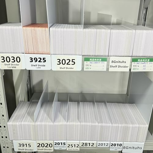 20 Pcs 39 * 20CM 1.6MM Closet Organization with PVC White Shelf Dividers - Closet Shelf Organizer for Clothes, Towels,Sweaters,Purses,and Books - Shelf Separators,Label Sticker,Label Holder - size: 39 * 20CM+10 * 3CM 1.6MM