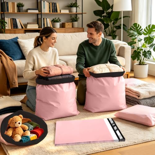 10Pack Thick Large Poly Mailers Bags 19x24 for Clothes and Small Bussiness - color: Pink, size: 10 Pack-19x24
