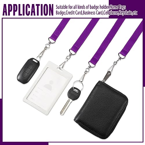 Patelai 120 Pcs Breakaway Lanyards with J Hook, Purple - color: Purple
