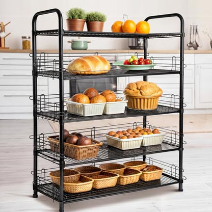 MorningRo 4 Pcs Black Chrome Wire Shelf Ledge, 48" L x 4" H - color: Black, size: 48" L X 4" H
