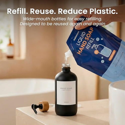 Maisonovo Dish Soap Dispenser - Black Soap Dispenser Black Bamboo Pumps - color: Black Black