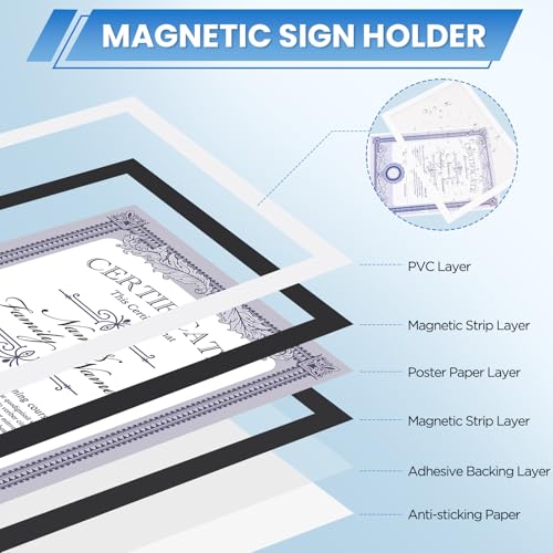 20 Pack Magnetic Sign Holder 8.5x11 inches with Magnetic Border - color: 20 Pack White, size: 8.5x11