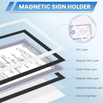 20 Pack Magnetic Sign Holder 8.5x11 inches with Magnetic Border - color: 20 Pack White, size: 8.5x11