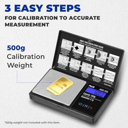 American Weigh Scales Series Digital Pocket Weight Scale 600g x 0.1g |Digital Gram Scale Small Scale Mini Food Scale Jewelry Scale Ounces/Grains Scale, Easy to Carry (Black, 1000g x 0.1g) - color: Black, size: 1000G x 0.1G