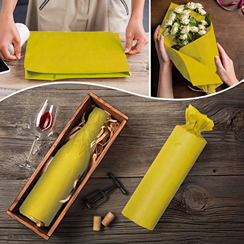 100 Sheets Yellow Tissue Paper Artdly 14 x 20 Inches Yellow Wrapping Paper Bulk for Weddings Birthday DIY Project Christmas - color: Yellow, size: 14x20 Inch (Pack of 100)