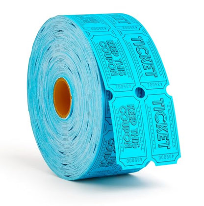 1000 Raffle Tickets Double Roll (Blue) - color: Blue