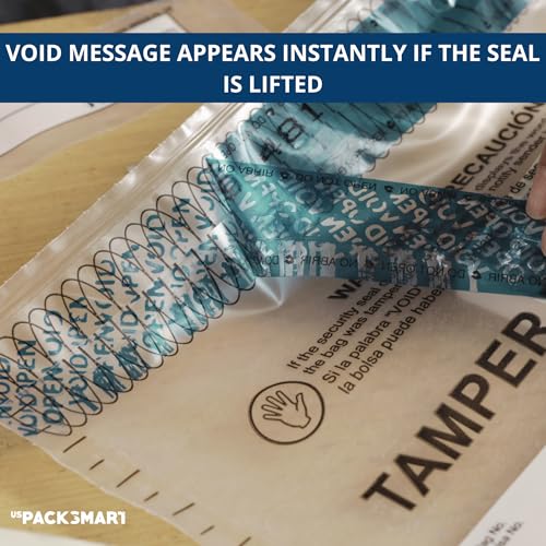 9”x12" Clear Plastic Deposit Bags with Security Tape Tamper Evident - Secure Bank Deposits, Cash Handling, & Currency Transport | Self-Sealing Tape with Hidden Graphics | 100-Pack - color: Clear, size: 9"x12"