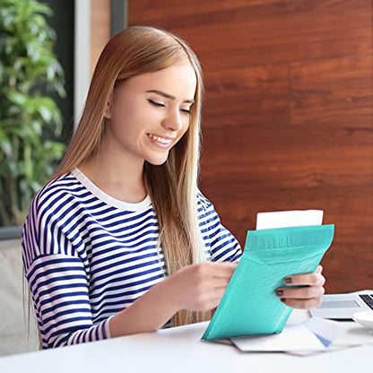 UCGOU Bubble Mailers 5x8.6" Usable Size 5x7" Padded Envelopes Teal 50 Pack - color: Teal, size: 5x8.6" 50PC