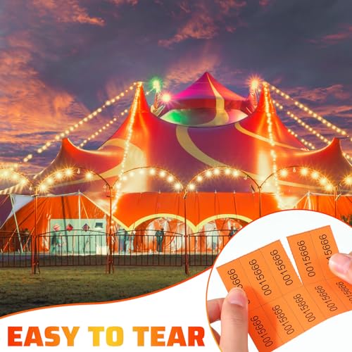 Kosiz 504 Pcs Raffle Tickets Basket Auction 10 Bid Numbers, Orange - color: Orange