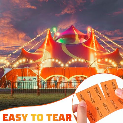 Kosiz 504 Pcs Raffle Tickets Basket Auction 10 Bid Numbers, Orange - color: Orange