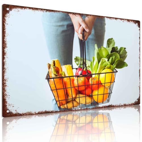 Aluminum Metal Wire Storage Basket, 8X12 Inch, Rectangular Openwork For Fruit Vegetable, Kitchen Living Room Bedroom Bathroom, Grocery Shopping Home