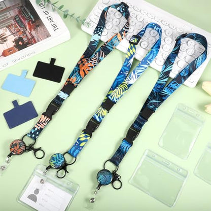 3 Pack Cruise Lanyards with Badge Reels, Holders & Phone Tether Tabs - color: Style B