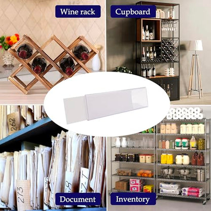 Shelf Label Holder 3"L x1"H 30Pcs Clip on 0.6"-0.8" Thick Shelves