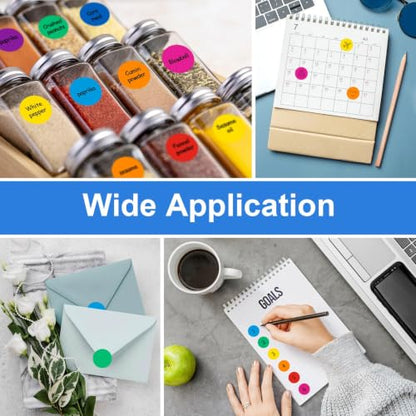 3/4" Round Color Coding Circle Dot Sticker Labels, 8 Colors - color: 8-colors
