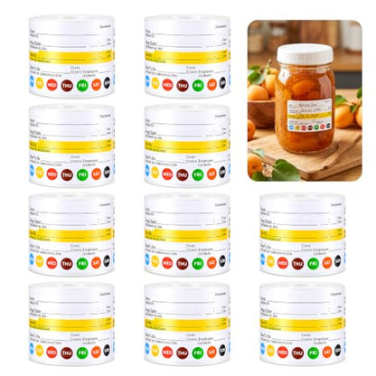 10 Rolls 2500 Pcs Restaurant Quality Shelf Life Food Rotation Labels Vinyl 2” x 3” Self-Adhesive Removable Freezer Food Labels Perfect for Reusable Containers Food Safety Date Sticker, Easy to Remove