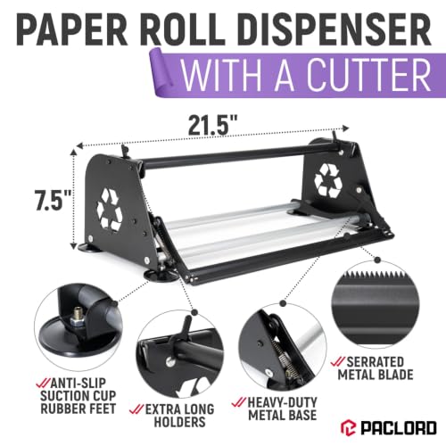 18" Paper Dispenser with Cutter + Lilac Kraft Paper Roll - color: Lilac, size: 1 Roll + Dispenser