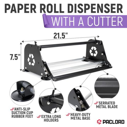 18" Paper Dispenser with Cutter + Lilac Kraft Paper Roll - color: Lilac, size: 1 Roll + Dispenser