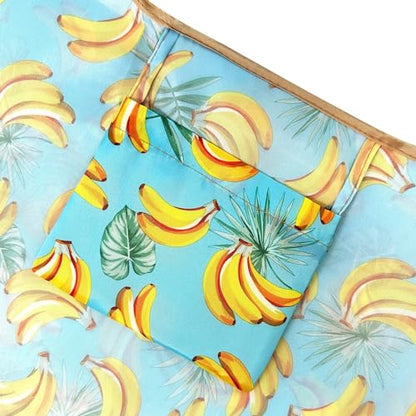 allydrew Medium Foldable Tote Nylon Reusable Grocery Bag (Set of 2) - color: Bananas