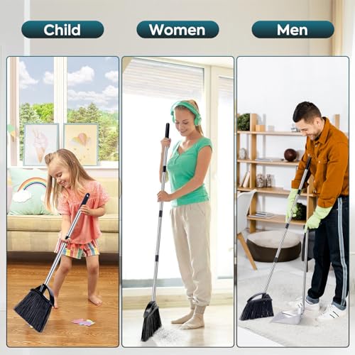 Dust Pans with Long Handle - 35”Heavy Duty Metal Upright Stand Up Dustpan - size: dustpan only