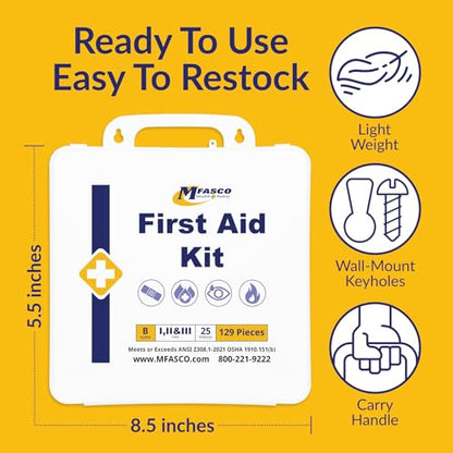 MFASCO 2021 ANSI/OSHA Class B First Aid Kit Type I, II or III