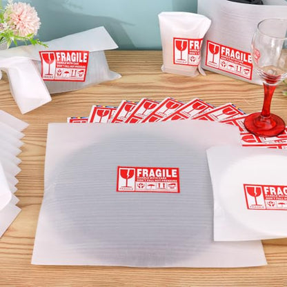 560 Pcs Packing Foam Pouches Kit with Fragile Label Sheet 4 Sizes Cushion Wrap Material for Transportation Moving Supplies Kitchen Dish Plate Glasses Cup(14 x 14'',12 x 12'',12 x 7.5'',7.5 x 7.5 inch)