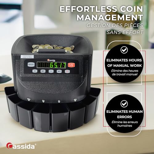 Cassida C200CAD Canadian Coin Sorter, Counter and Roller - size: Medium (C200 CAD - 300 coins)
