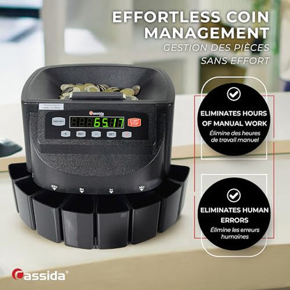 Cassida C200CAD Canadian Coin Sorter, Counter and Roller - size: Medium (C200 CAD - 300 coins)