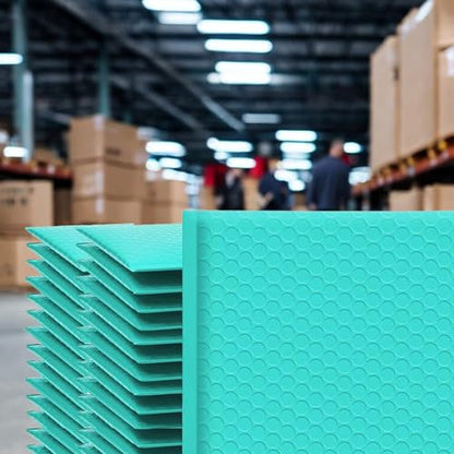 iMBAPrice 100-Pack #2 (8.5" x 12") Premium Hot Teal Color Self Seal Poly Bubble Mailers Padded Shipping Envelopes (Total 100 Bags) - color: Teal Poly Bubble, size: 8.5"x12" Poly (100 Envelopes) Value Pack