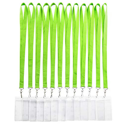 12 Pack Cruise Lanyard with Waterproof ID Card Holder, Colorful Durable Lanyard with Badge ID Card Holder (Apple Green, 12 Pack) - color: Apple Green, size: 12 Pack
