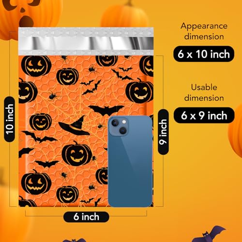 Fuxury Bubble Mailers 6x10 Inch 100 Pack Halloween Padded Envelopes - color: Orange, size: 6x10" 100 PC