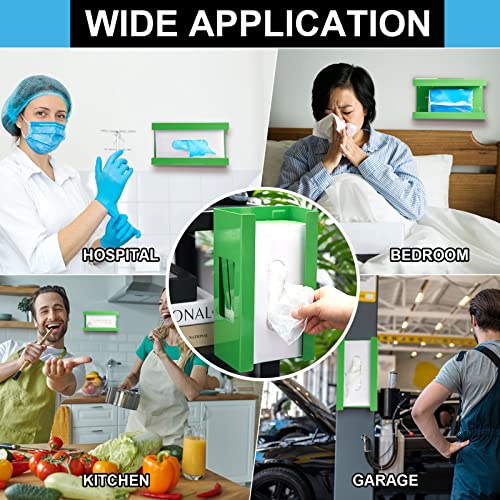 Lounsweer 2 Pcs Magnetic Glove Box Holder Wall Mount Dispenser, Green - color: Green