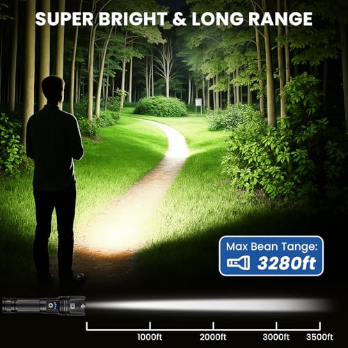 Rechargeable LED 99,000 Flashlights High Lumens 2-Pack Bright Flash Light