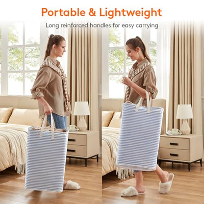 Lifewit 80L Large Laundry Baskets, Laundry Hampers Bags, 2 Pack, Blue - color: Blue, size: 80L