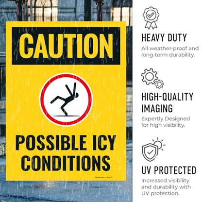 Caution Possible Ice Conditions Sign Kit, - size: 18x24 Inches, style: 2 Pack - Replacement Panels