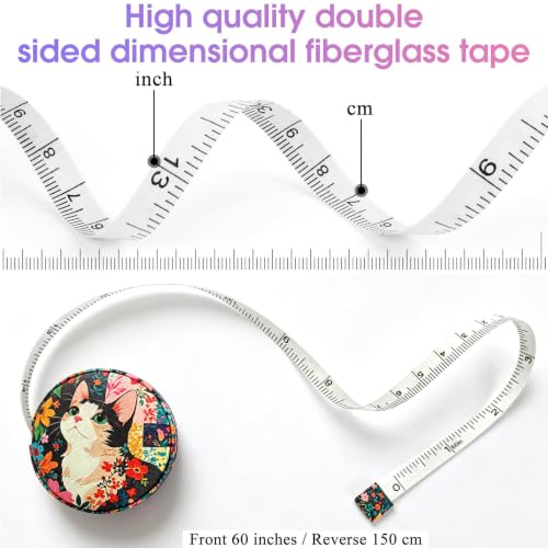 Body Measuring Tape for Body Cloth Tape Measure Fabric Tailors Sewing Medical Measurements TapeLeather Tape Measure Retractable Dual Sided Ruler (Cat) - color: Cat
